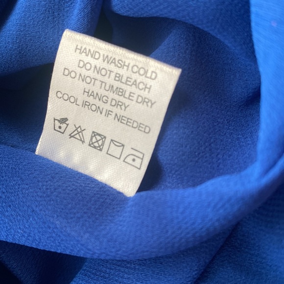 L' ACADEMIE deep‎ V Neck Velvet women's XS Top long sleeve Romantic luxury blue - Picture 4 of 9